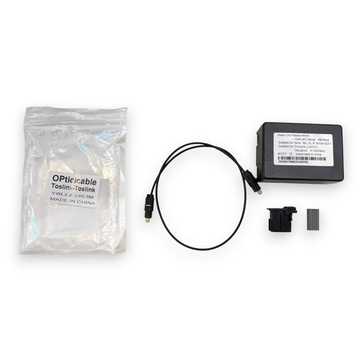 MOST Glasfaser Decoder für Mercedes-Benz ML GL R W164 W251 & Porsche bis 2015 Lichtleiter Audio Adapter für Android Radio Original Verstärker