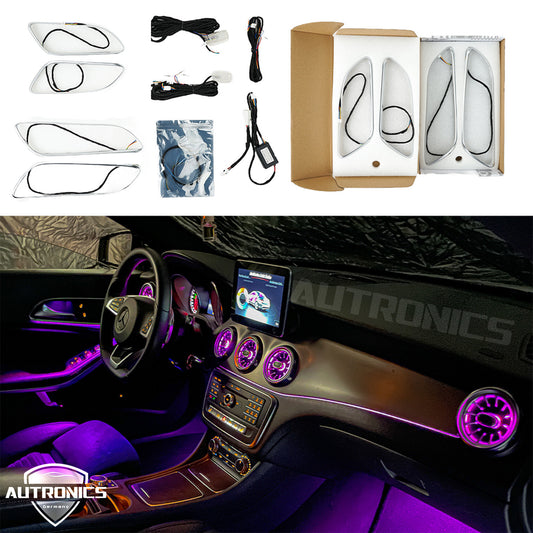 LED Ambientebeleuchtung Innenraum Set für Mercedes A-Klasse W176 / CLA C117 / GLA X156 / B-Klasse W246 RGB Lüftungsdüsen & Interieur Licht Kit App-Steuerung