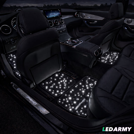LED Auto Fußmatten RGB mit Sternenhimmel-Effekt Universelle LED Fußraumbeleuchtung für alle Fahrzeuge 64 Farben App- & Fernbedienung by Ledarmy