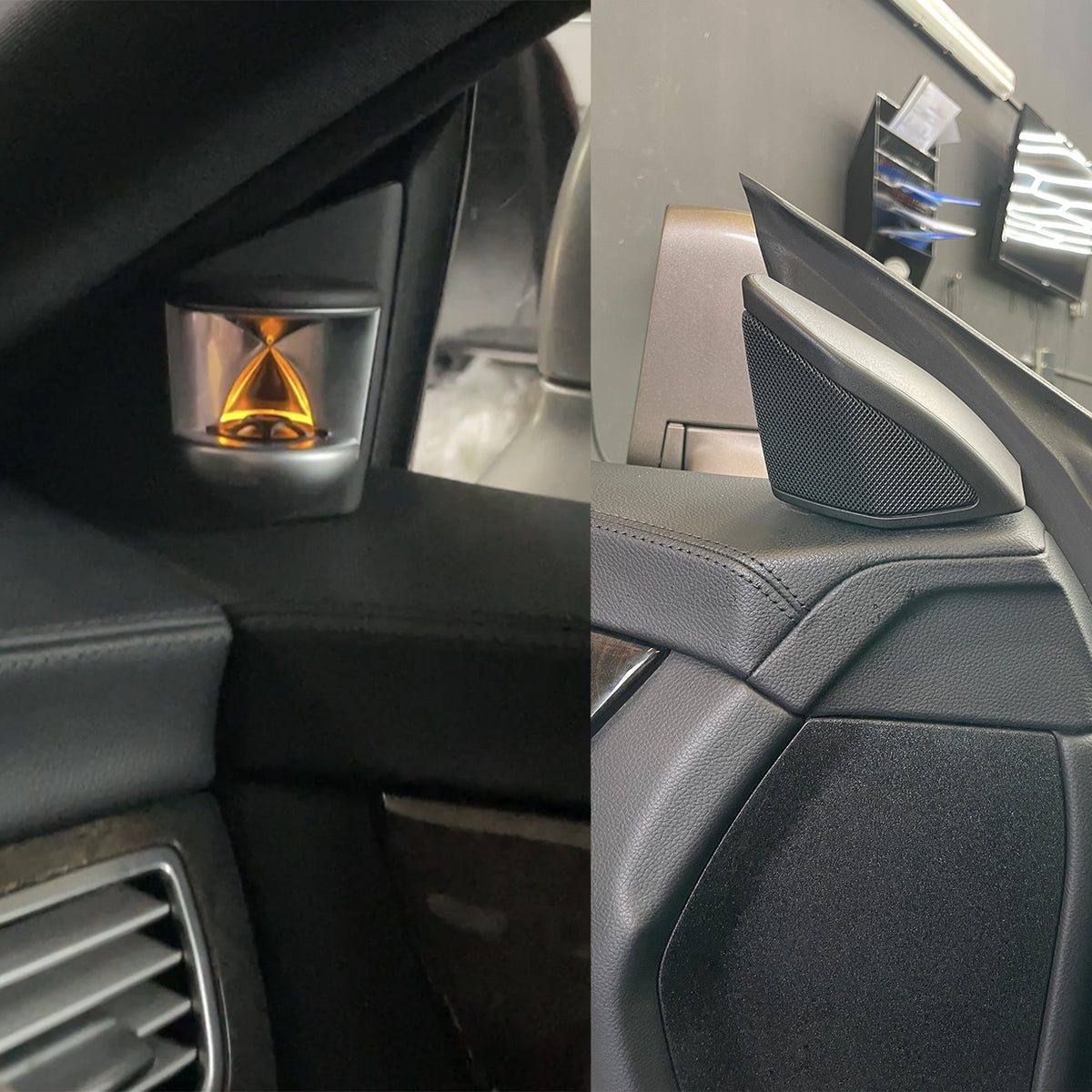 3D Hochtöner passend für Mercedes-Benz CLS W218 C218 beleuchtete elektrische Tweeter Lautsprecher mit Ambientebeleuchtung Nachrüstung Set