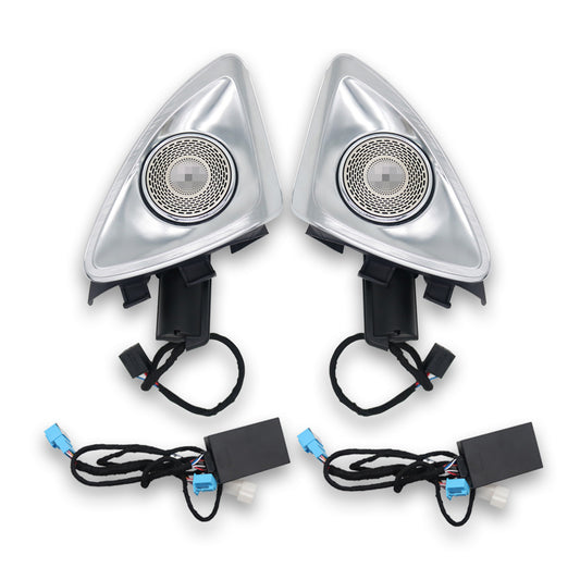 4D Hochtöner für Mercedes GLC X253 C253 64 Farben RGB LED Ambientebeleuchtung rotierende Türsäulen Lautsprecher Plug & Play Set