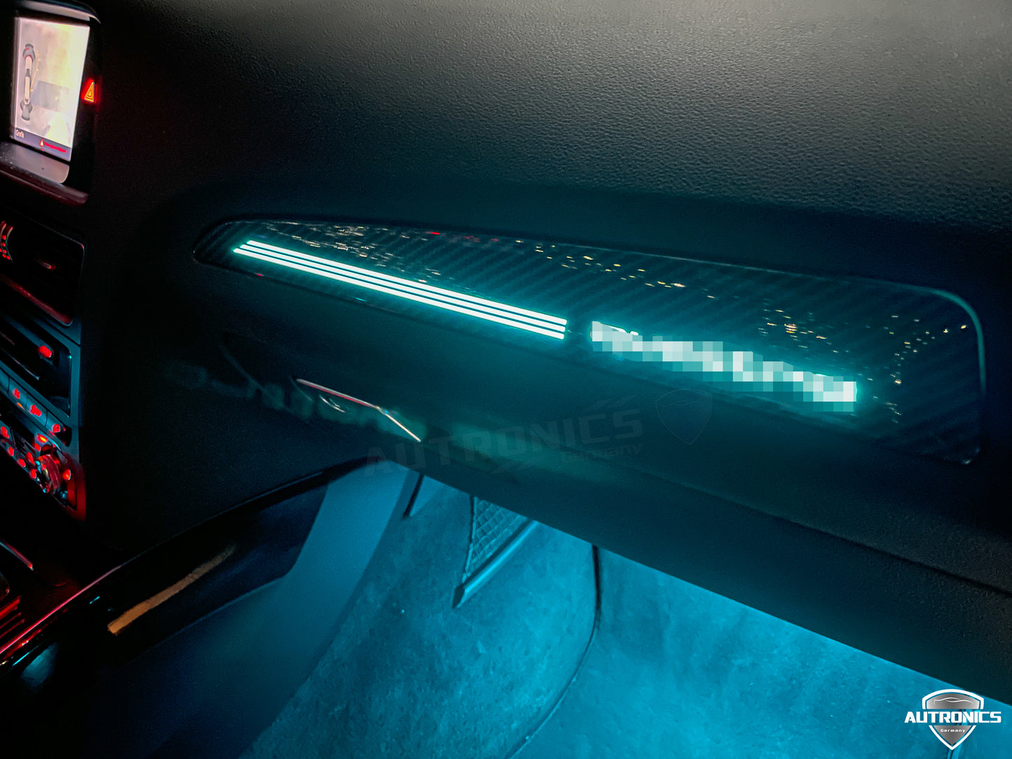 LED Ambientebeleuchtung Audi Q5 8R kaufen Komplettset RGB dynamisch mit Carbon Zierleisten Innenraumbeleuchtung Nachrüstung Set 2010-2017