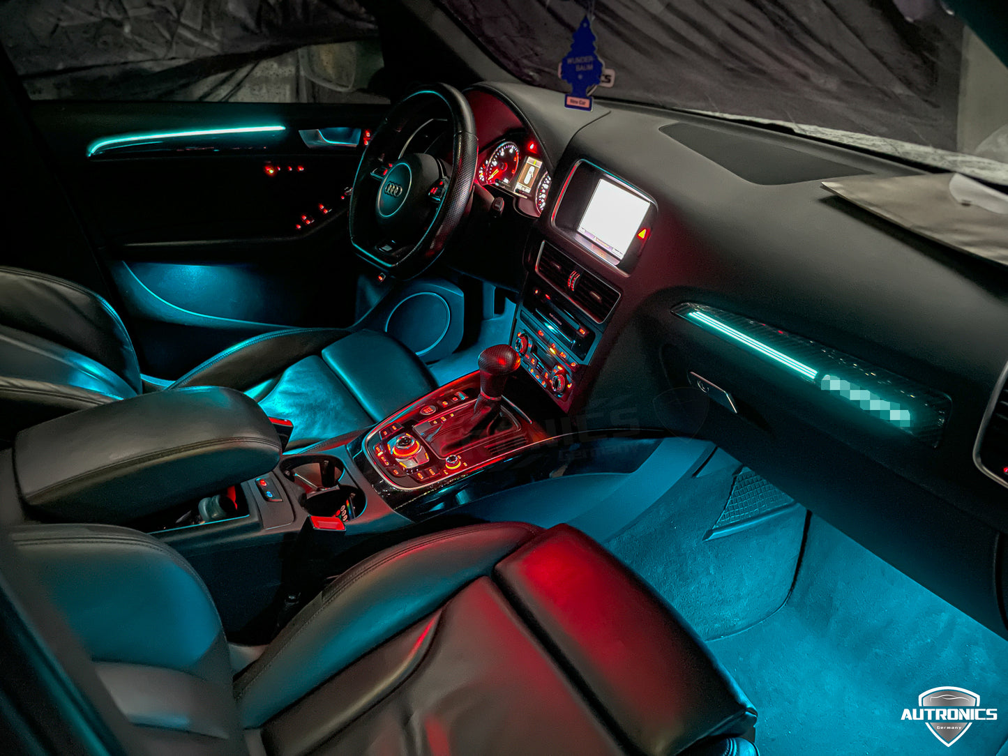 LED Ambientebeleuchtung Audi Q5 8R kaufen Komplettset RGB dynamisch mit dynamischen Zierleisten Innenraumbeleuchtung Nachrüstung Set 2010-2017