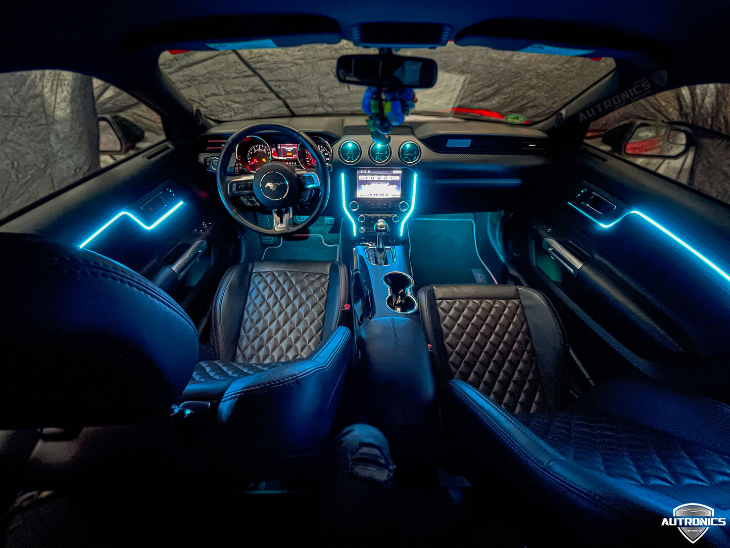 RGB LED Ambientebeleuchtung Auto Komplettset 22-Teiliges Innenraum Licht Kit mit App Steuerung & Montagezubehör Universal