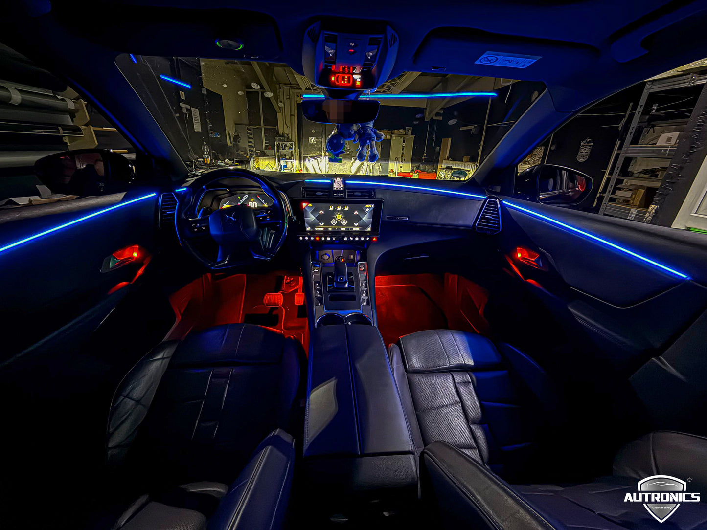 RGB LED Ambientebeleuchtung Auto Komplettset 22-Teiliges Innenraum Licht Kit mit App Steuerung & Montagezubehör Universal