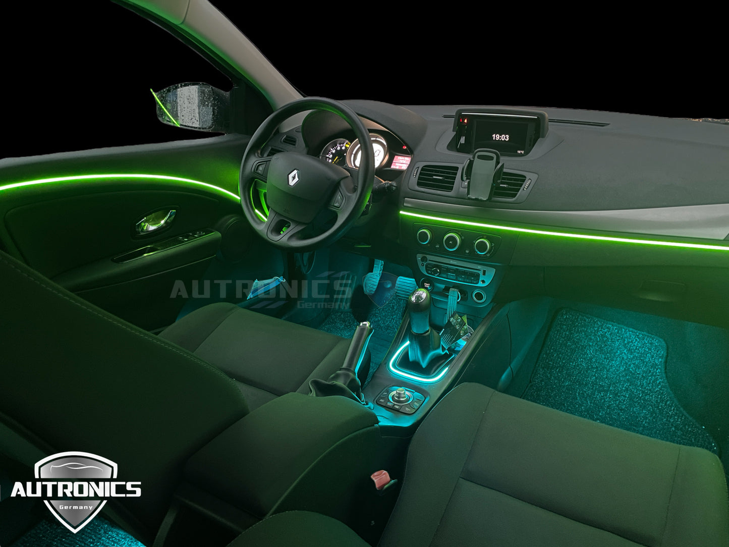 RGB LED Ambientebeleuchtung Auto Komplettset 18-Teiliges Innenraum Licht Kit mit App Steuerung & Montagezubehör Universal