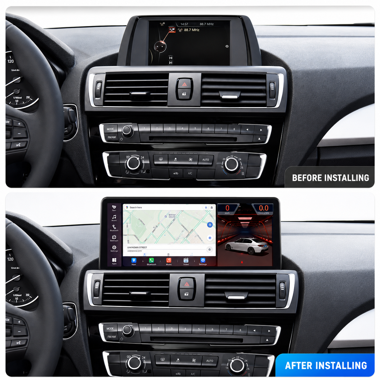 Android Radio Monitor BMW 3er 4er F30 F31 F32 F33 F36 10.25 Zoll EVO NBT CIC CCC 4GB 64GB CarPlay Android Auto Navigation