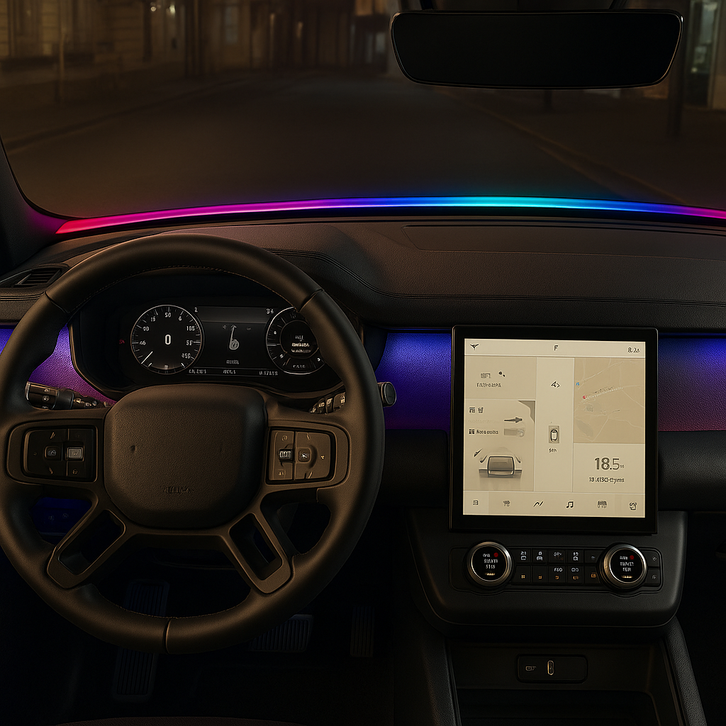 RGB Auto Cockpit Ambientebeleuchtung LED Streifen App Steuerung Dynamische Innenraumbeleuchtung Universal Lichtleiste