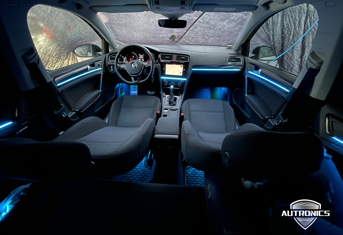 Ambientebeleuchtung 64 Farben Laser Carving für VW Golf 7 Komplettset 21 LED 2014–2021 mit App Steuerung