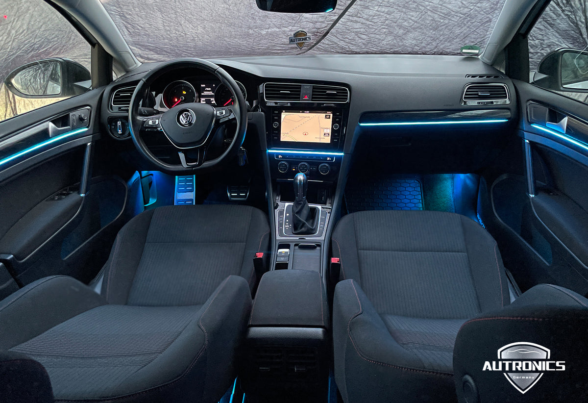 Ambientebeleuchtung 64 Farben Laser Carving für VW Golf 7 Komplettset 21 LED 2014–2021 mit App Steuerung