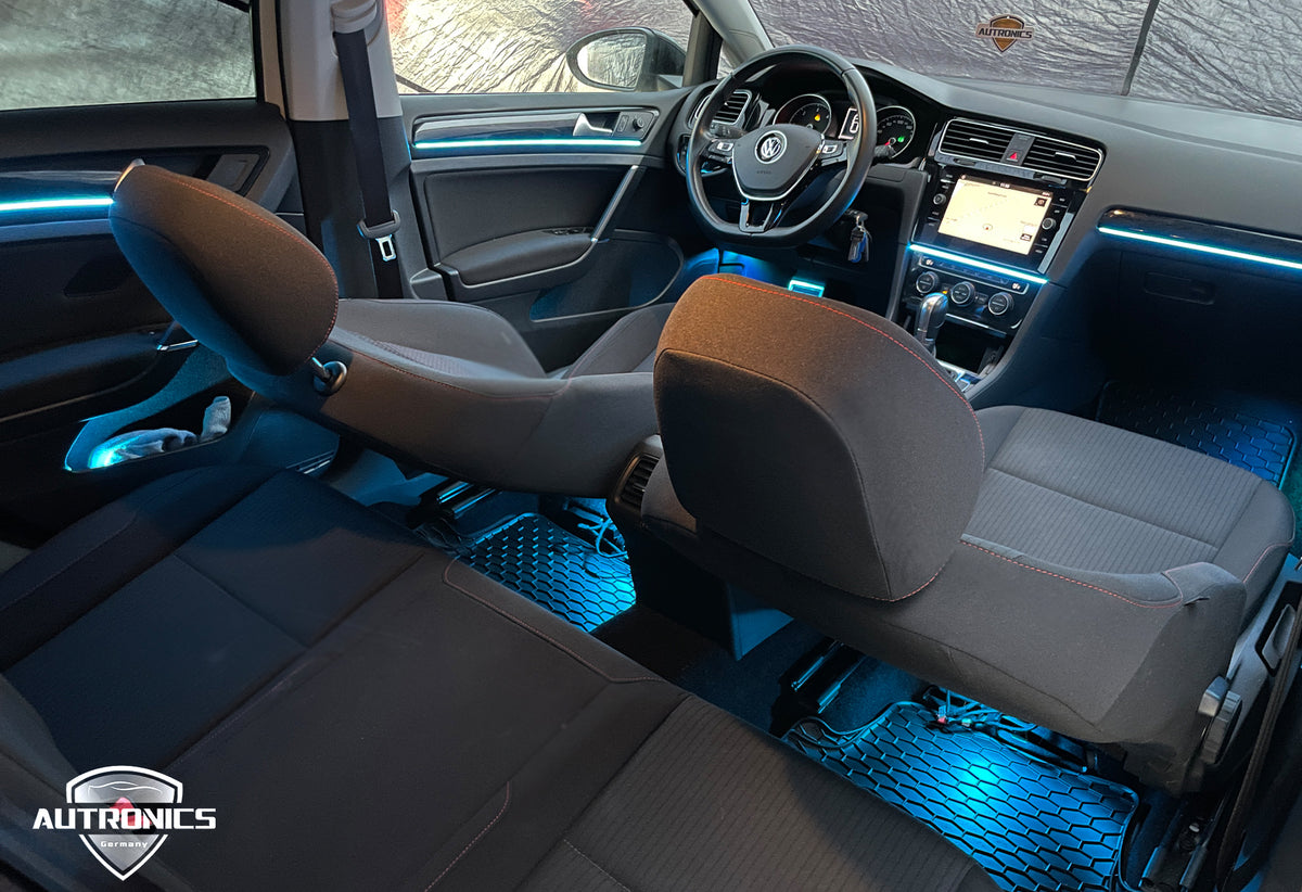 Ambientebeleuchtung 64 Farben Laser Carving für VW Golf 7 Komplettset 21 LED 2014–2021 mit App Steuerung