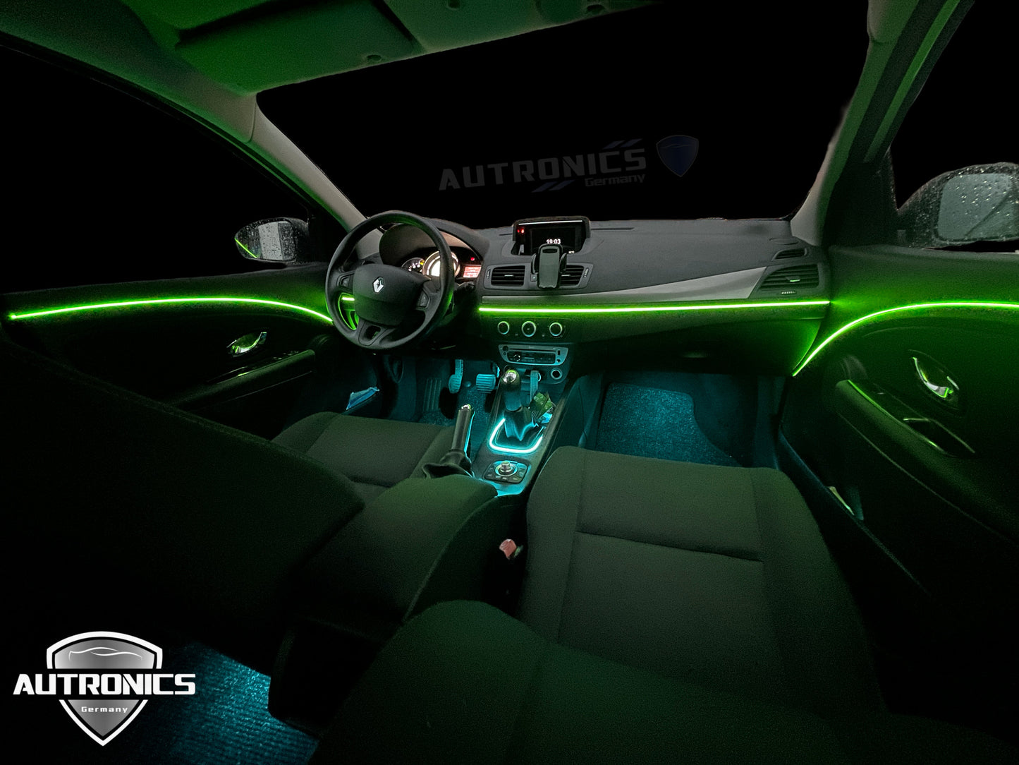 RGB LED Ambientebeleuchtung Auto Komplettset 18-Teiliges Innenraum Licht Kit mit App Steuerung & Montagezubehör Universal