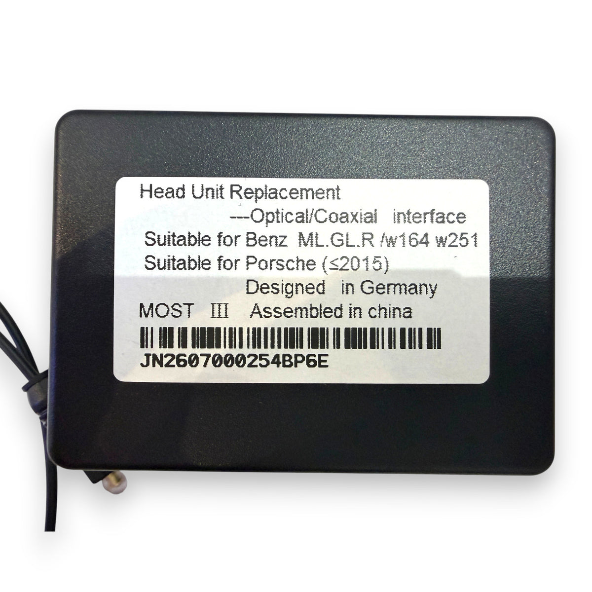 MOST Glasfaser Decoder für Mercedes-Benz ML GL R W164 W251 & Porsche bis 2015 Lichtleiter Audio Adapter für Android Radio Original Verstärker