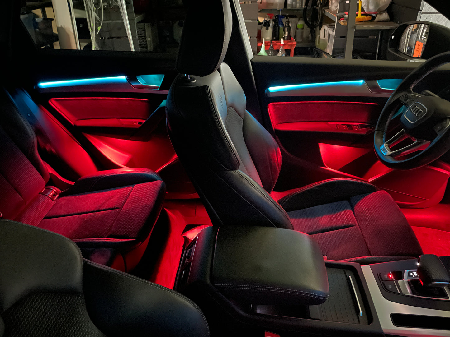 RGB LED Ambientebeleuchtung Nachrüstset für Audi Q5 FY 2018–2024 Dynamisches Innenraumbeleuchtung Komplettset mit App Steuerung