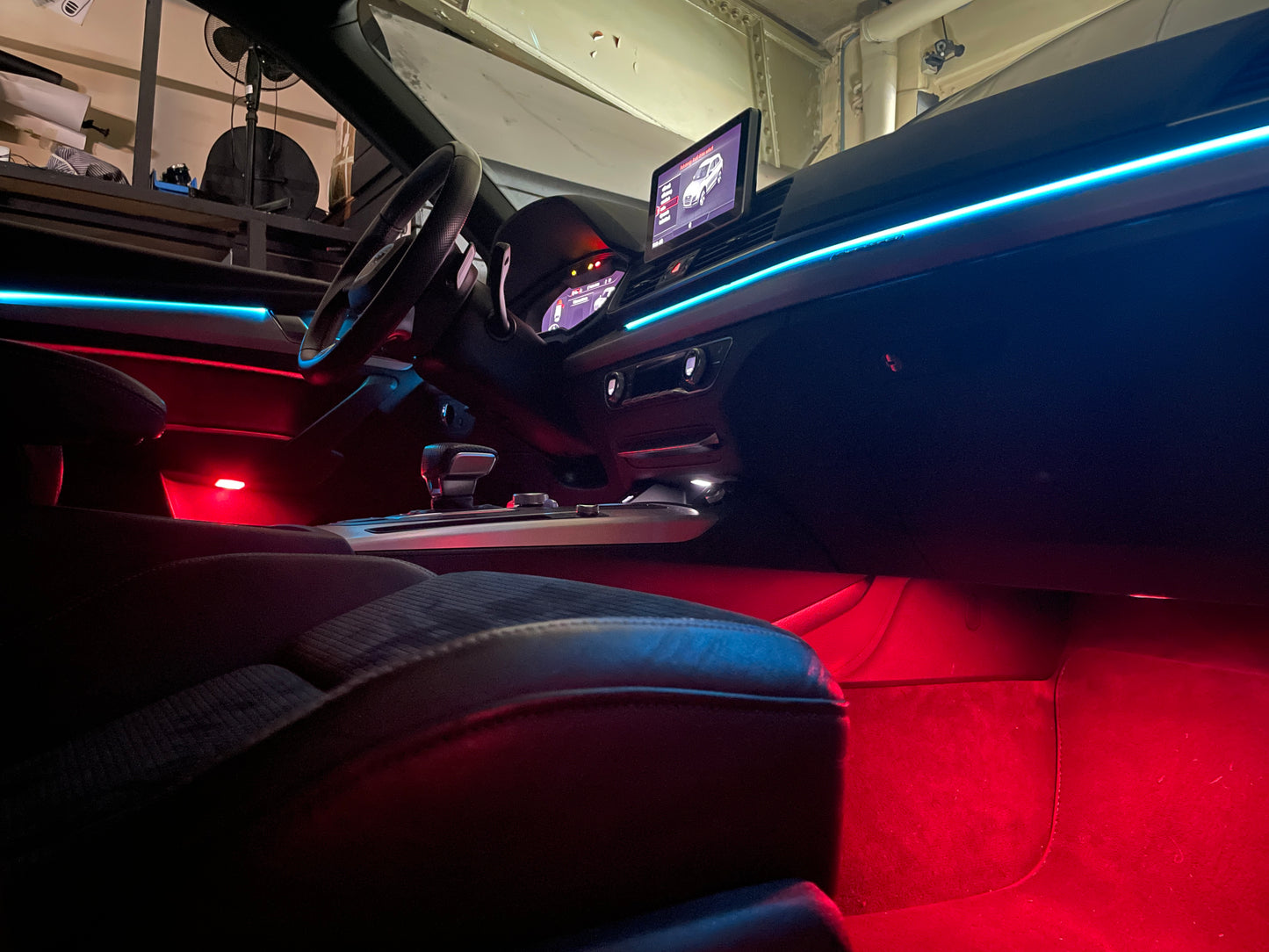 RGB LED Ambientebeleuchtung Nachrüstset für Audi Q5 FY 2018–2024 Dynamisches Innenraumbeleuchtung Komplettset mit App Steuerung