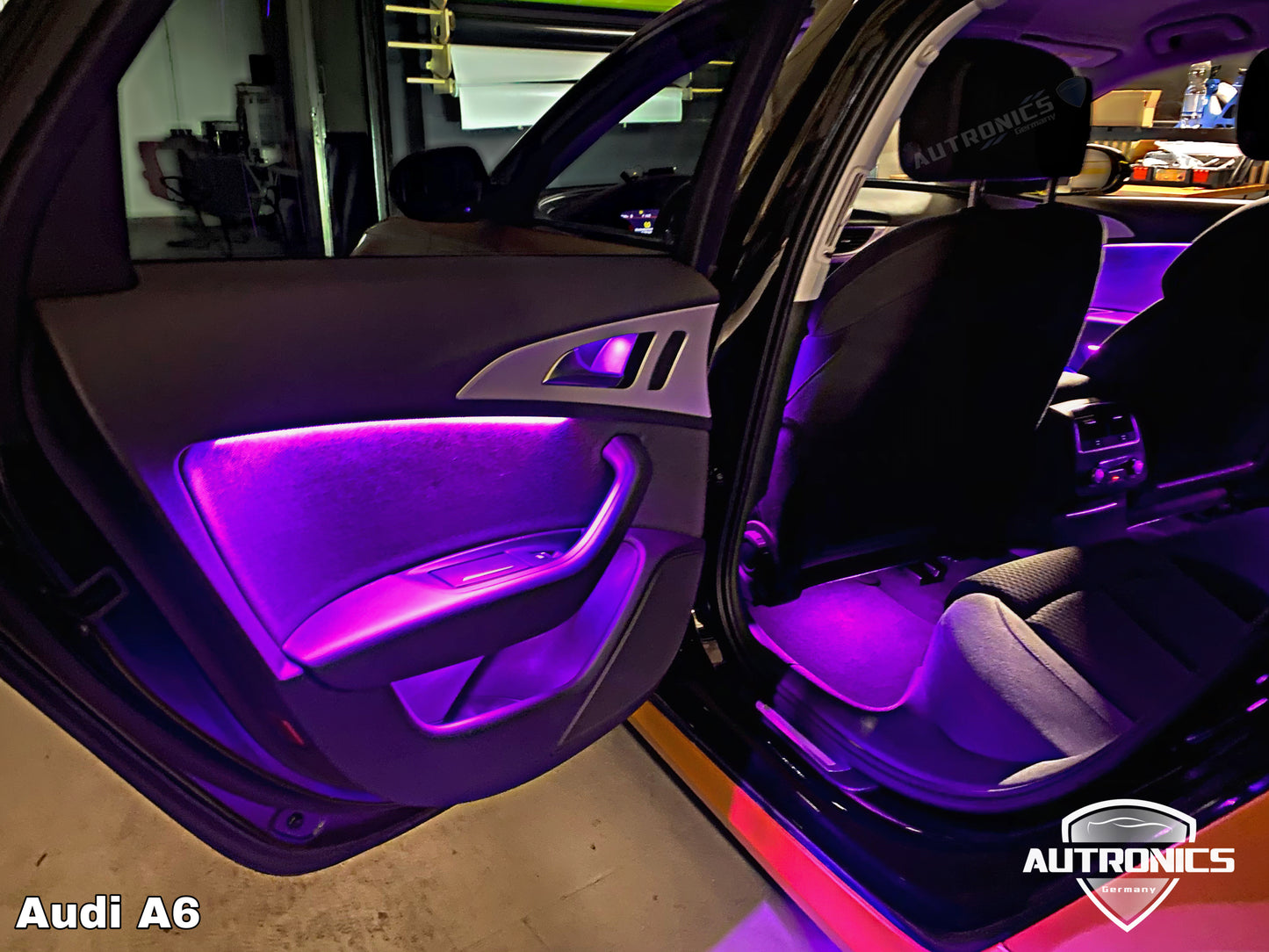 LED Ambientebeleuchtung Audi A6 C7 kaufen Komplettset RGB dynamisch mit Carbon Armatur Leiste Innenraum Beleuchtung Nachrüstung Set
