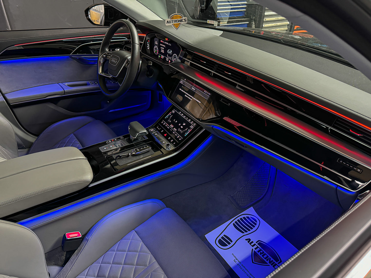 LED Ambientebeleuchtung Audi A8 D5 kaufen Komplettset RGB dynamisch mit Einbauleisten Innenraum Beleuchtung Nachrüstung Set