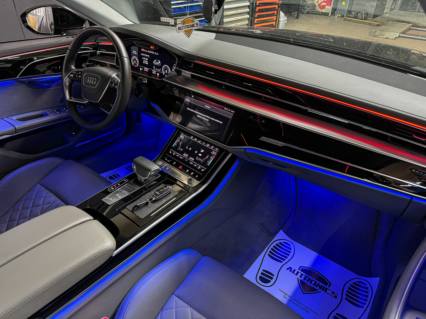 LED Ambientebeleuchtung Audi A8 D5 kaufen Komplettset RGB dynamisch mit Einbauleisten Innenraum Beleuchtung Nachrüstung Set