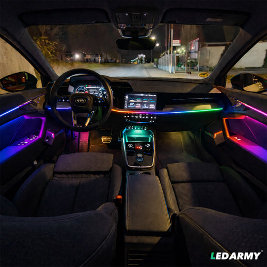LED Ambientebeleuchtung Innenraum Set für Audi A3 ab 2021 (8Y) RGB Ambient Light Nachrüst-Kit mit App-Steuerung 22 LEDs (OEM-Look)