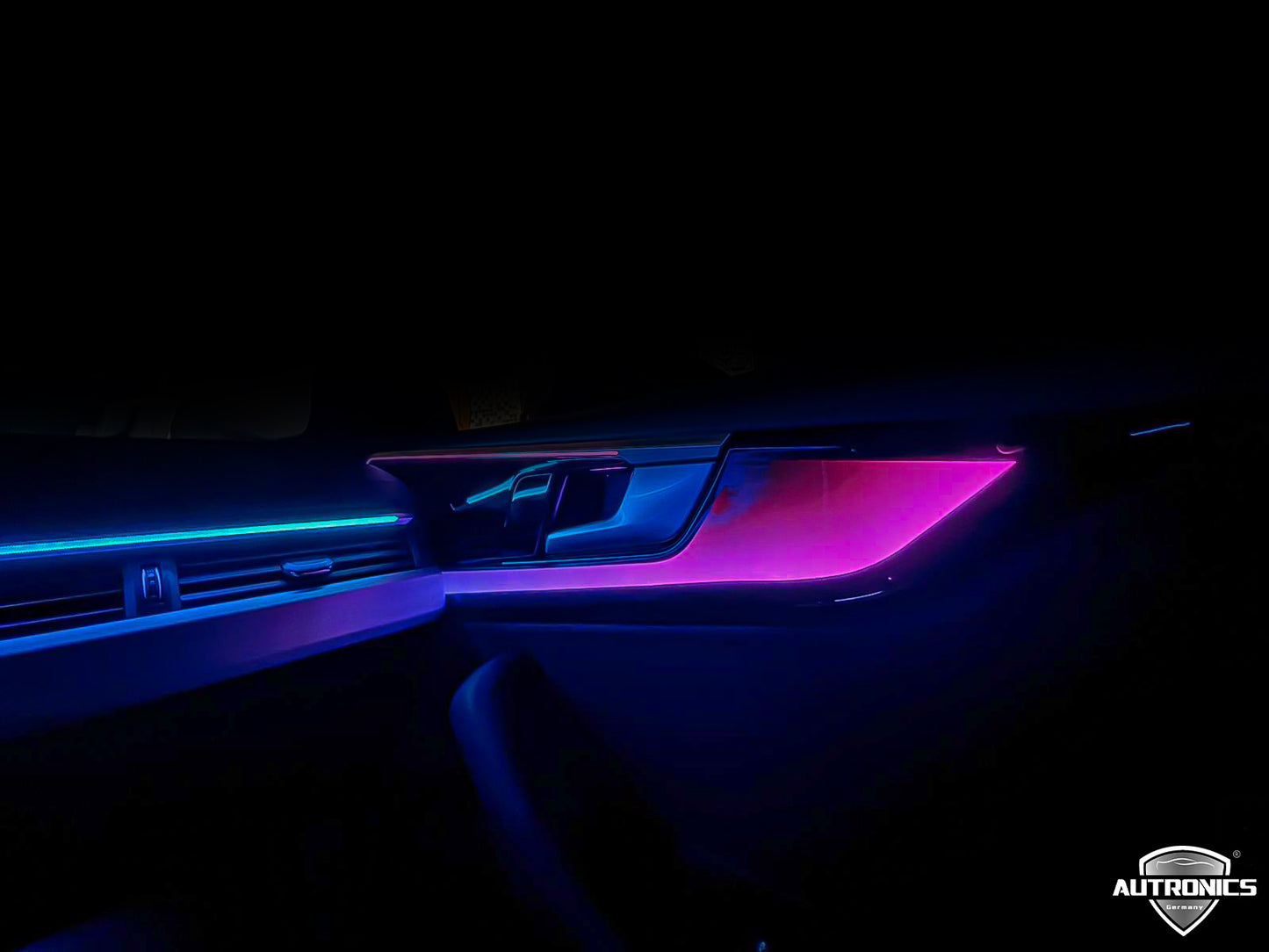 LED Ambientebeleuchtung Audi A5 ab 2016 kaufen Set RGB dynamisch mit Schwarz Hochglanz Zierleisten Innenraum Beleuchtung Nachrüstung