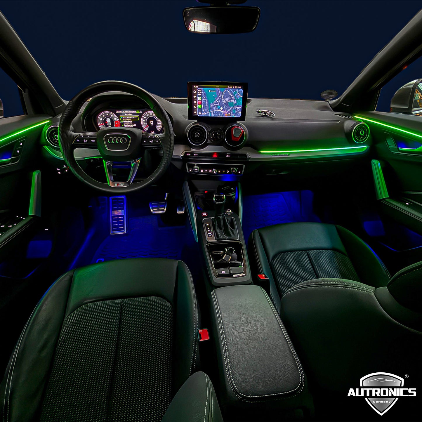 LED Ambientebeleuchtung Audi Q2 kaufen Komplettset RGB dynamisch mit Einbauleisten Innenraum Beleuchtung Nachrüstung Set
