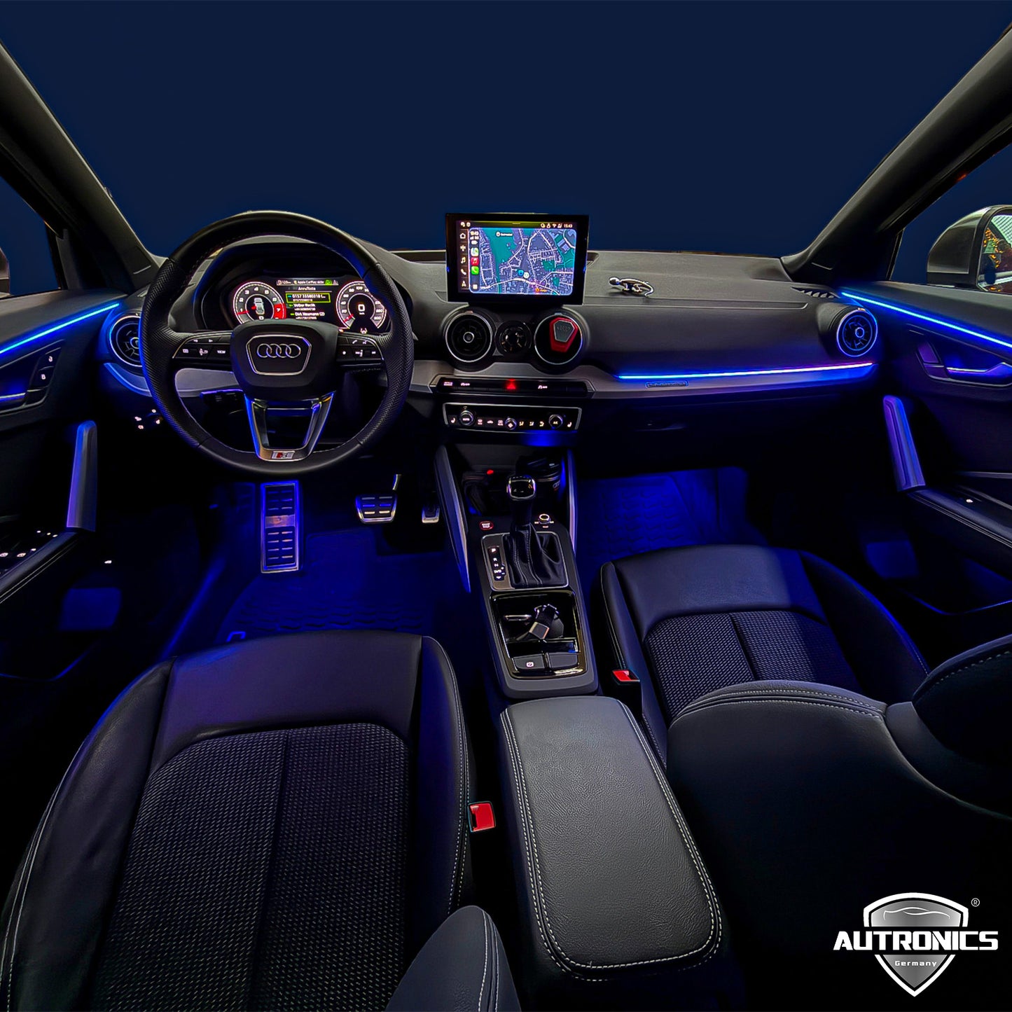 LED Ambientebeleuchtung Audi Q2 kaufen Komplettset RGB dynamisch mit Einbauleisten Innenraum Beleuchtung Nachrüstung Set