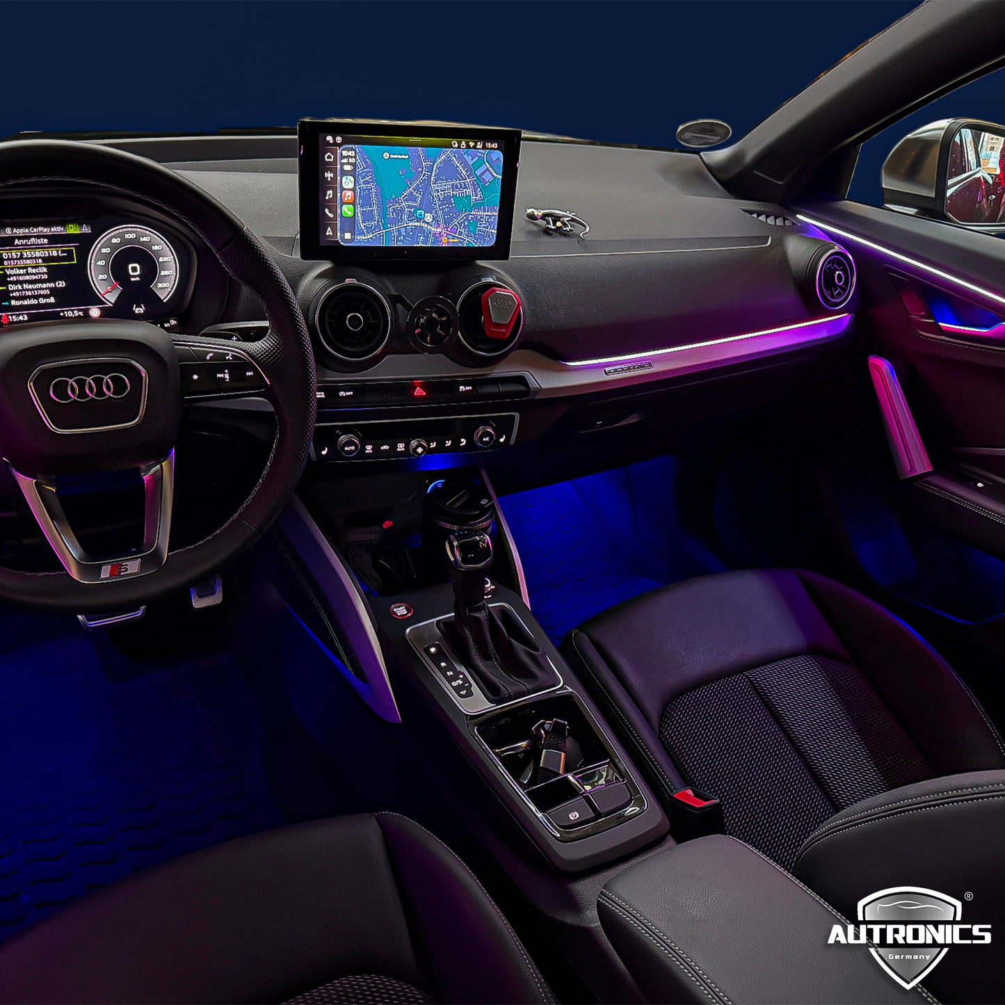 LED Ambientebeleuchtung Audi Q2 kaufen Komplettset RGB dynamisch mit Einbauleisten Innenraum Beleuchtung Nachrüstung Set
