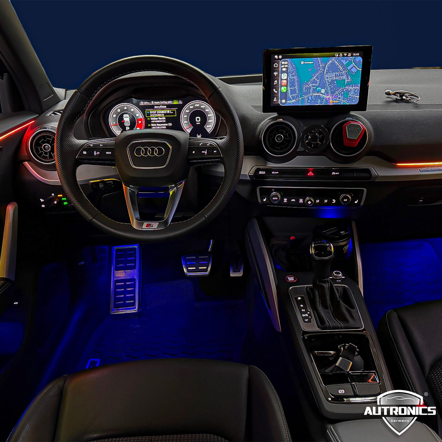 LED Ambientebeleuchtung Audi Q2 kaufen Komplettset RGB dynamisch mit Einbauleisten Innenraum Beleuchtung Nachrüstung Set