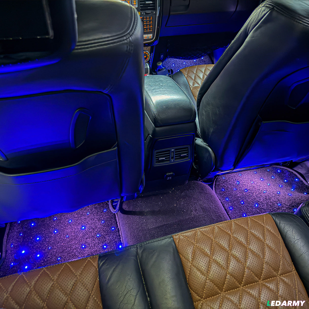 LED Auto Fußmatten RGB mit Sternenhimmel-Effekt Universelle LED Fußraumbeleuchtung für alle Fahrzeuge 64 Farben App- & Fernbedienung