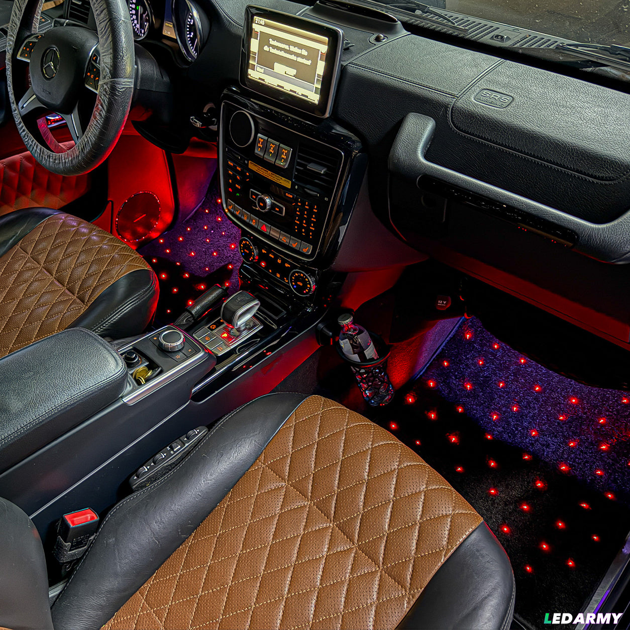 LED Auto Fußmatten RGB mit Sternenhimmel-Effekt Universelle LED Fußraumbeleuchtung für alle Fahrzeuge 64 Farben App- & Fernbedienung