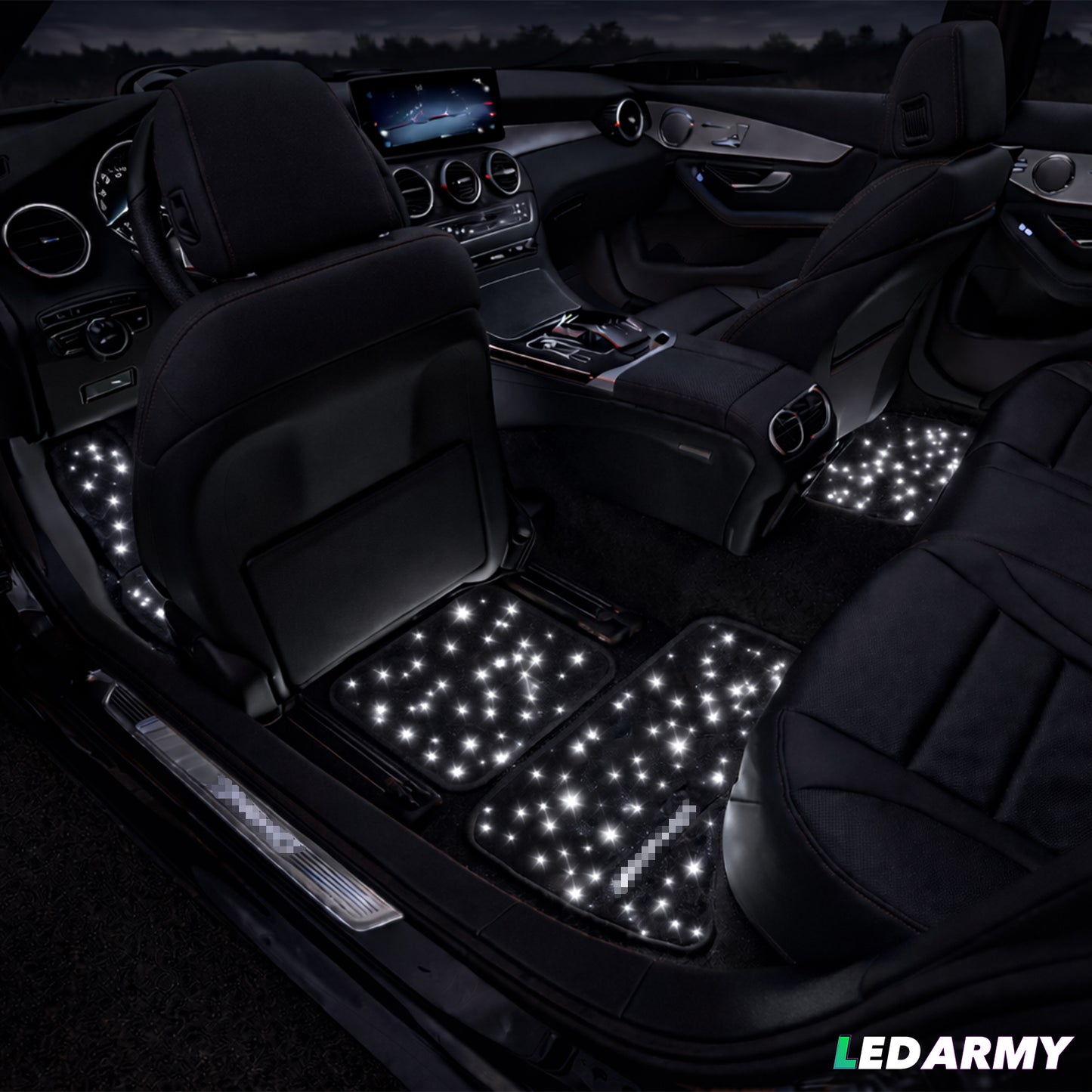 LED Auto Fußmatten RGB mit Sternenhimmel-Effekt Universelle LED Fußraumbeleuchtung für alle Fahrzeuge 64 Farben App- & Fernbedienung by Ledarmy