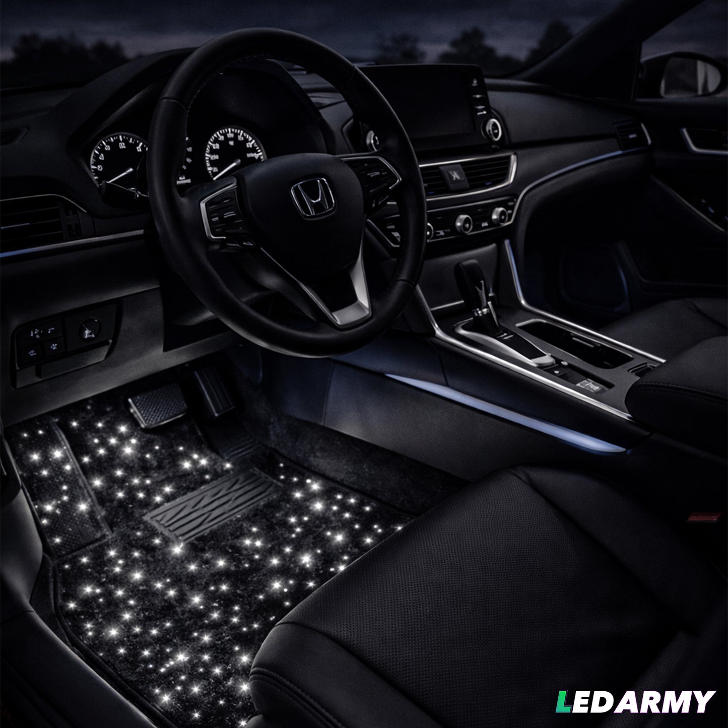 LED Auto Fußmatten RGB mit Sternenhimmel-Effekt Universelle LED Fußraumbeleuchtung für alle Fahrzeuge 64 Farben App- & Fernbedienung by Ledarmy