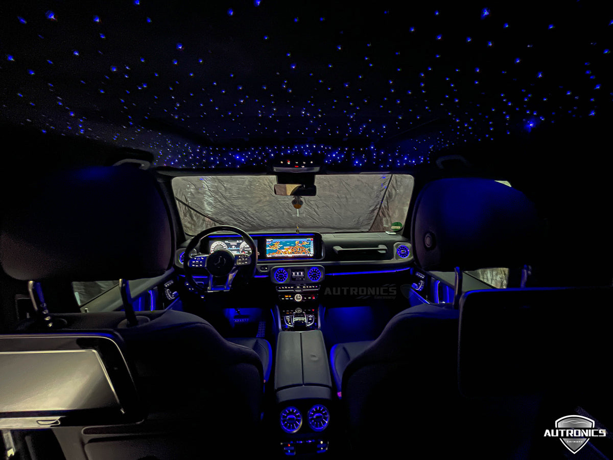 LED RGB Lüftungsdüsen 64 Farben für Mercedes-Benz G-Klasse W464 ab 2018 beleuchtete Luftdüsen vorne & hinten Ambientebeleuchtung Komplett-Set