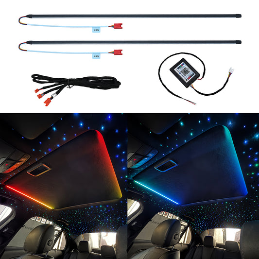 RGB LED Panoramadach Beleuchtung Set 64 Farben Universal Auto Panorama Dach Ambientebeleuchtung Nachrüst Kit mit App Steuerung