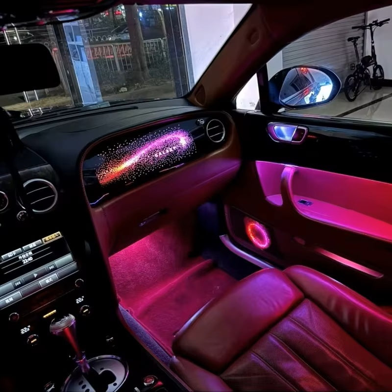 Ambientebeleuchtung Nachrüstset mit LED Zierleisten & Galaxy Dashboard RGB Bentley Flying Spur 2005-2017 Komplettset mit App Steuerung