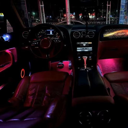 Ambientebeleuchtung Nachrüstset mit LED Zierleisten & Galaxy Dashboard RGB Bentley Flying Spur 2005-2017 Komplettset mit App Steuerung