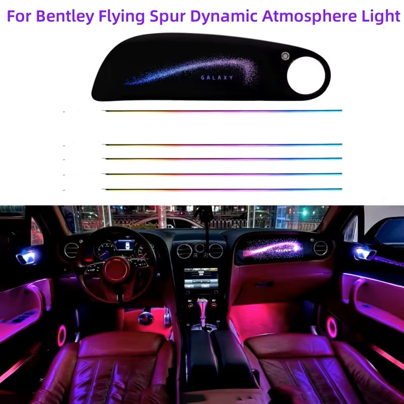 Ambientebeleuchtung Nachrüstset mit LED Zierleisten & Galaxy Dashboard RGB Bentley Flying Spur 2005-2017 Komplettset mit App Steuerung