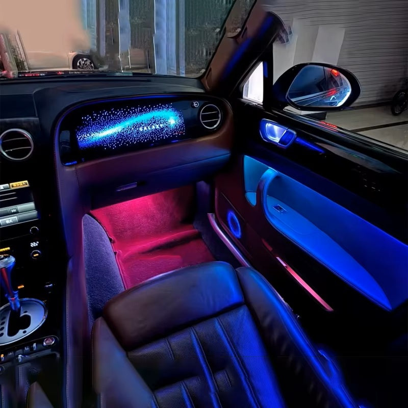 Ambientebeleuchtung Nachrüstset mit LED Zierleisten & Galaxy Dashboard RGB Bentley Flying Spur 2005-2017 Komplettset mit App Steuerung