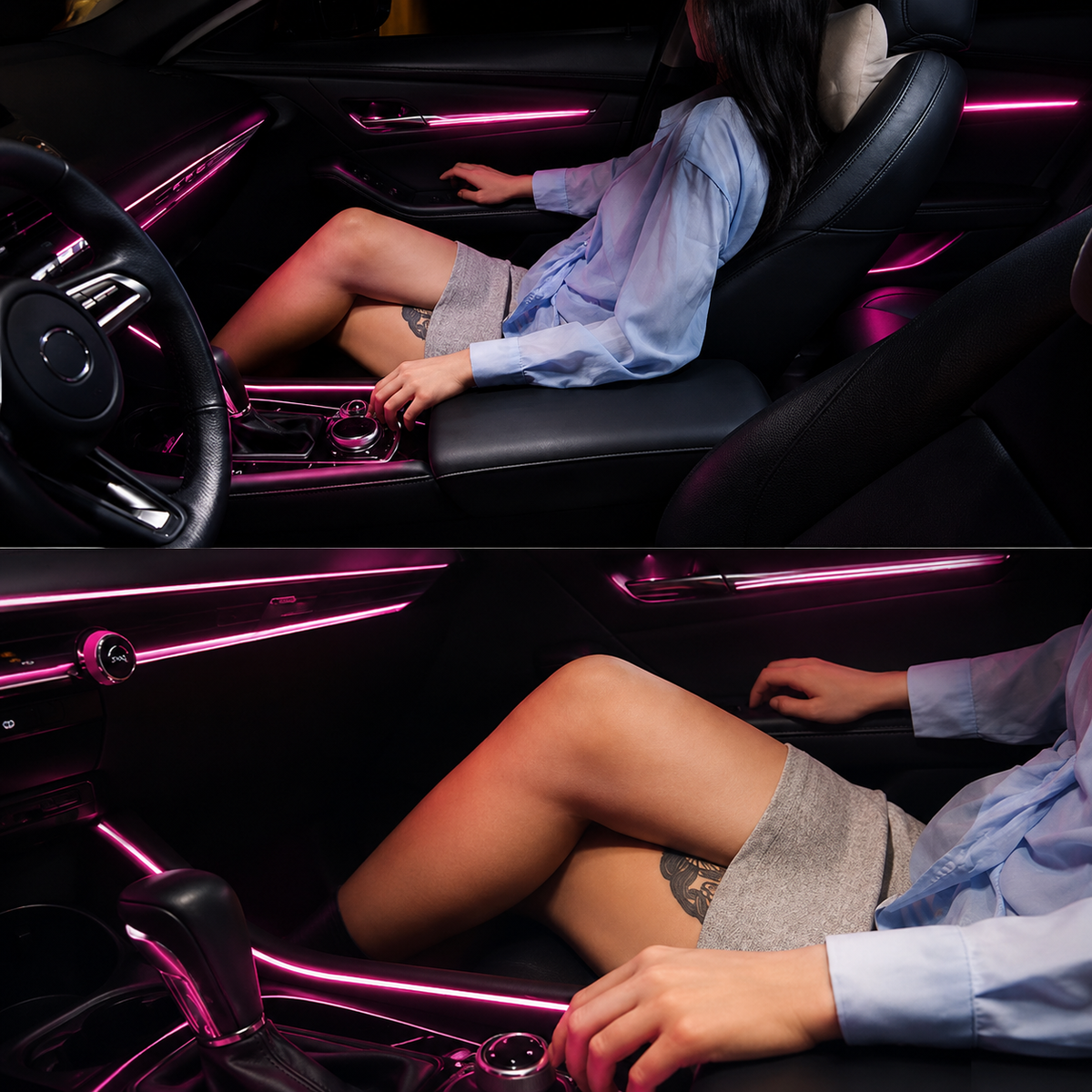 Ambientebeleuchtung 64 Farben Nachrüstset für Mazda 3 (2020–2022) RGB LED Innenraumbeleuchtung Armaturenbrett Türen Mittelkonsole & Fußraum