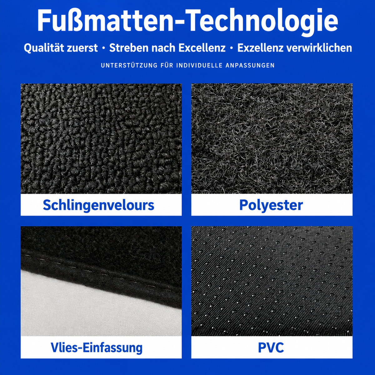 LED Auto Fußmatten RGB mit Sternenhimmel-Effekt Universelle LED Fußraumbeleuchtung für alle Fahrzeuge 64 Farben App- & Fernbedienung