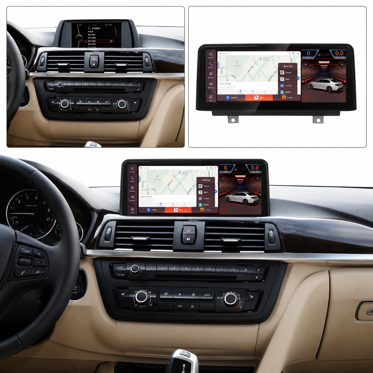Android Radio Monitor BMW 3er 4er F30 F31 F32 F33 F36 10.25 Zoll EVO NBT CIC CCC 4GB 64GB CarPlay Android Auto Navigation