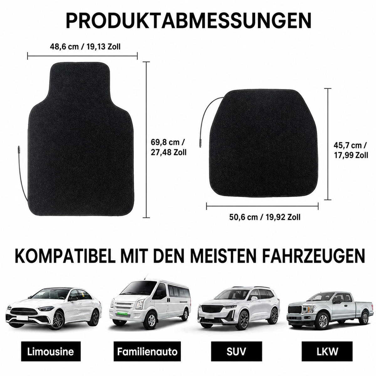 LED Auto Fußmatten RGB mit Sternenhimmel-Effekt Universelle LED Fußraumbeleuchtung für alle Fahrzeuge 64 Farben App- & Fernbedienung
