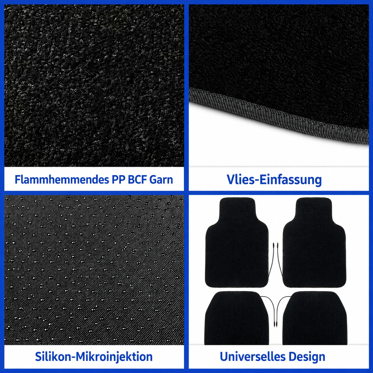 LED Auto Fußmatten RGB mit Sternenhimmel-Effekt Universelle LED Fußraumbeleuchtung für alle Fahrzeuge 64 Farben App- & Fernbedienung