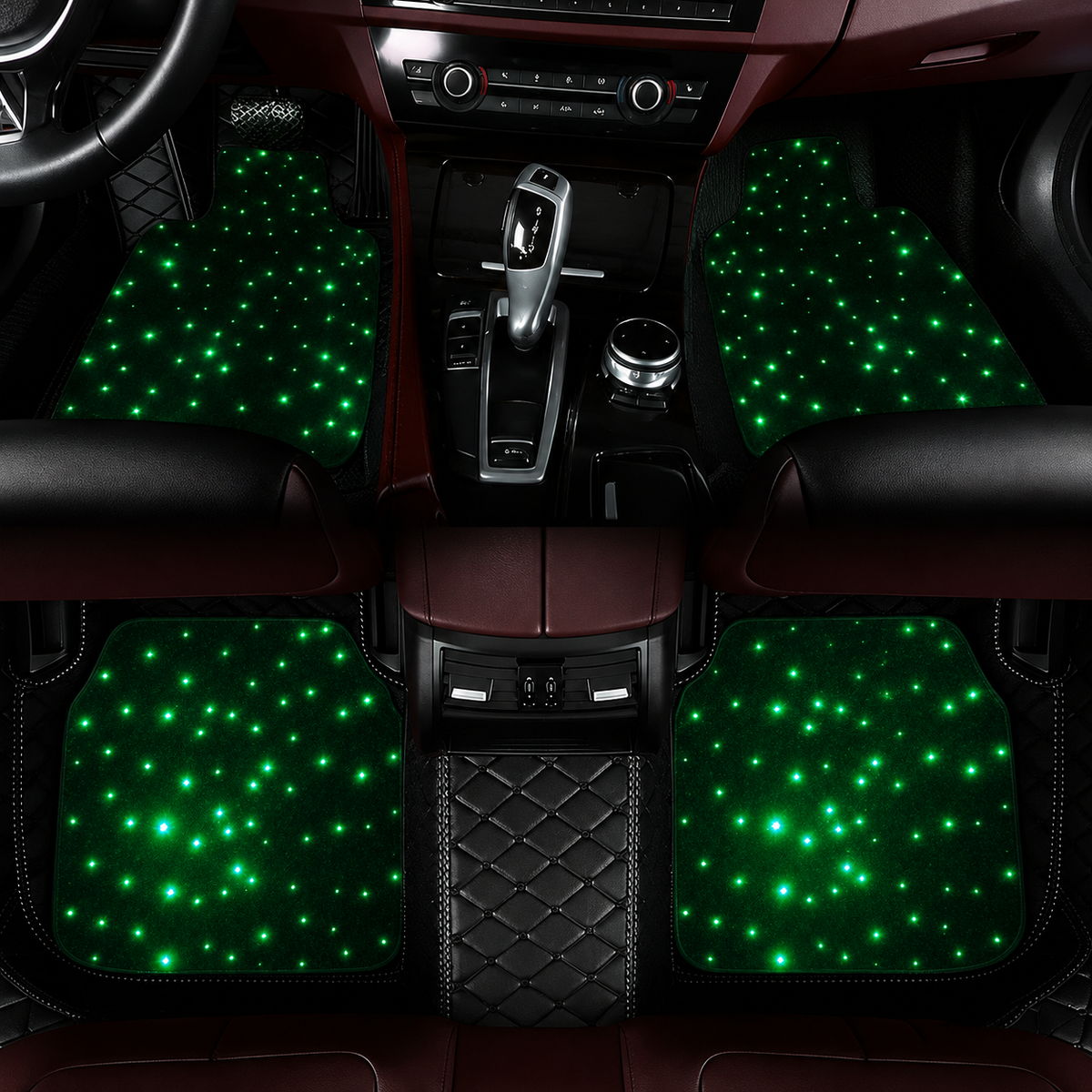 LED Auto Fußmatten RGB mit Sternenhimmel-Effekt Universelle LED Fußraumbeleuchtung für alle Fahrzeuge 64 Farben App- & Fernbedienung