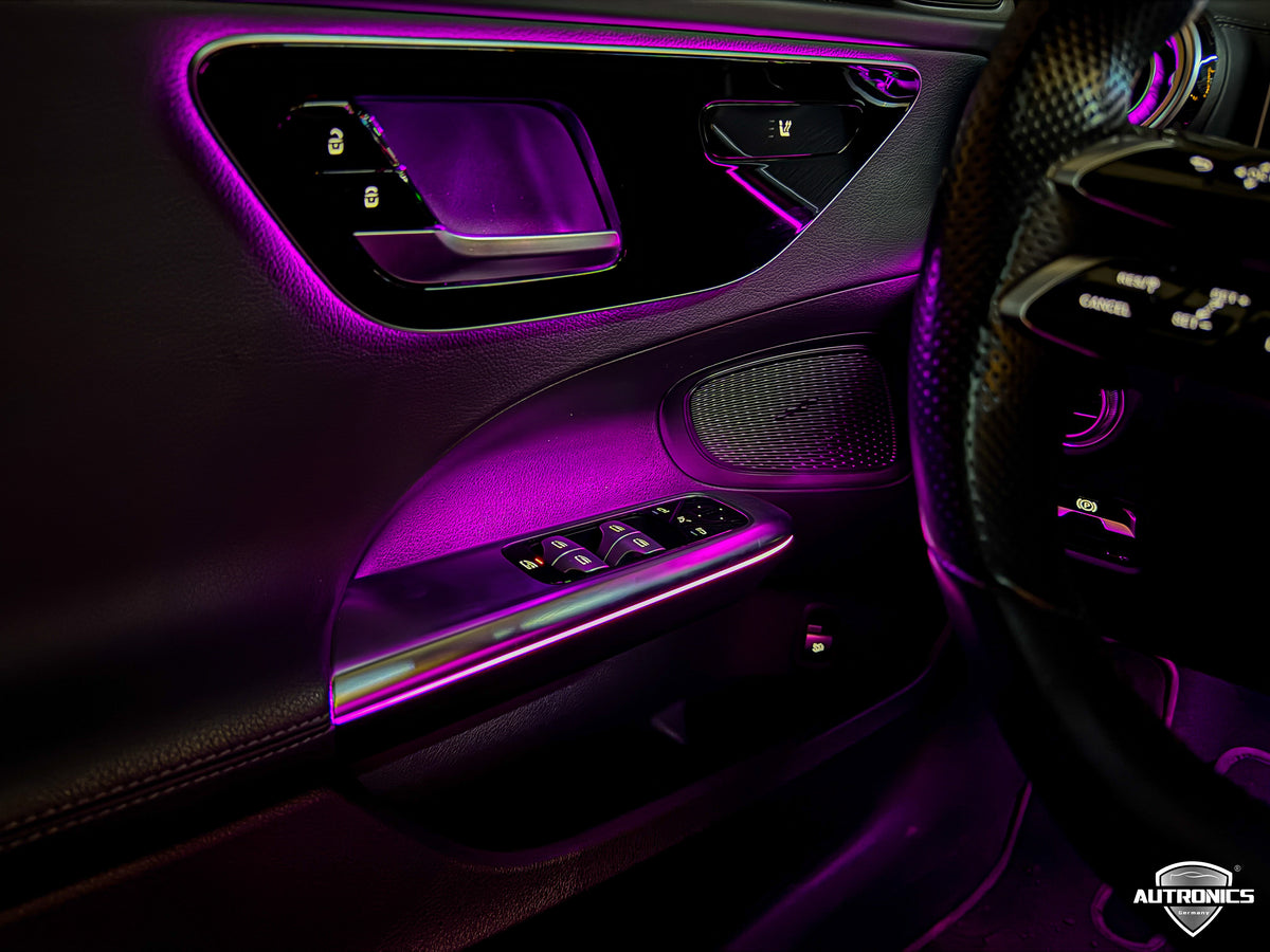 Ambientebeleuchtung Nachrüsten 8-teiliges LED Set mit beleuchteten Lüftungsdüsen Armaturenbrett für Mercedes-Benz C-Klasse W206 MBUX & App-Steuerung
